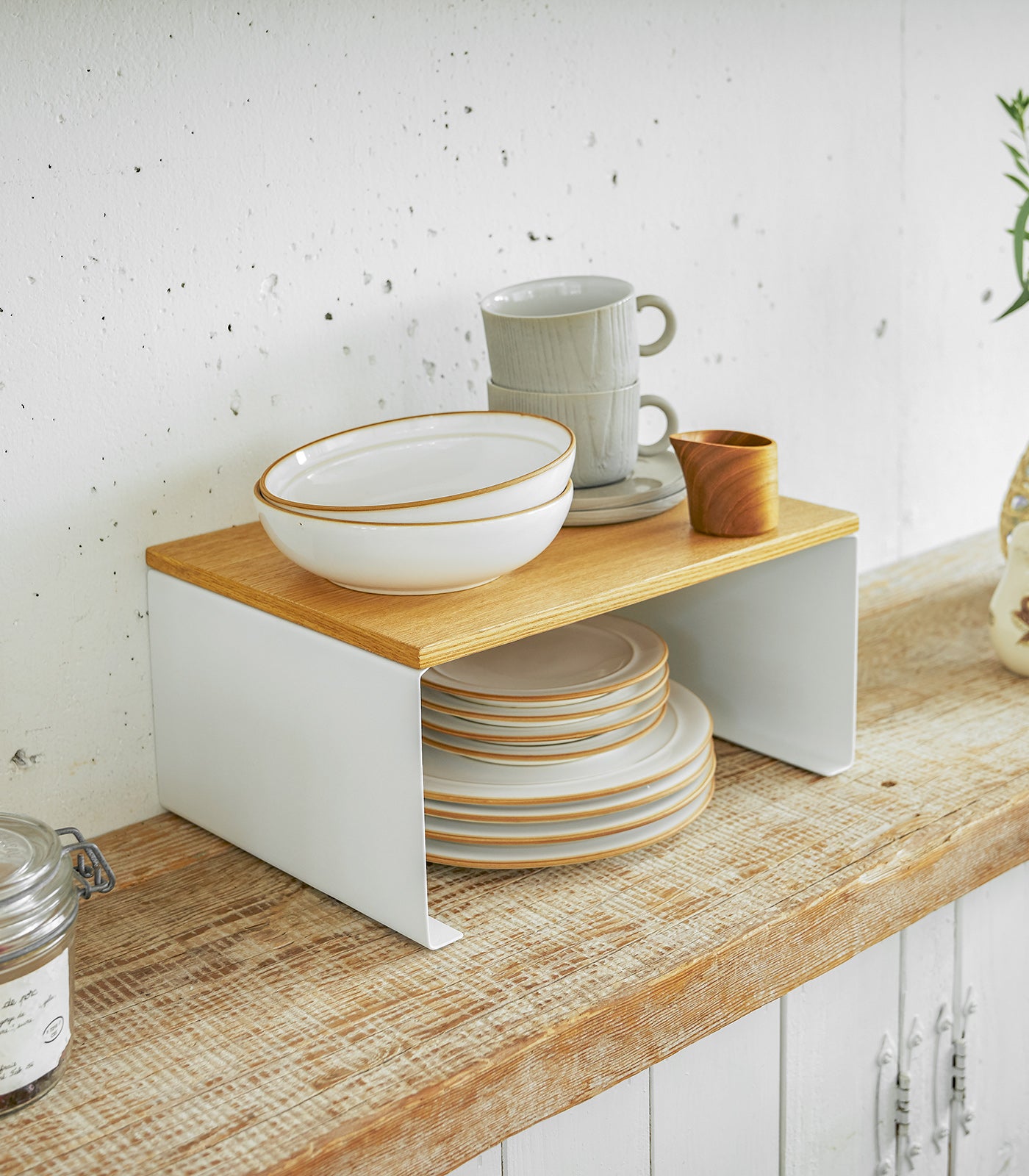 Stackable Countertop Shelf - Two Sizes - Steel + Wood – Sunrise Mart ...