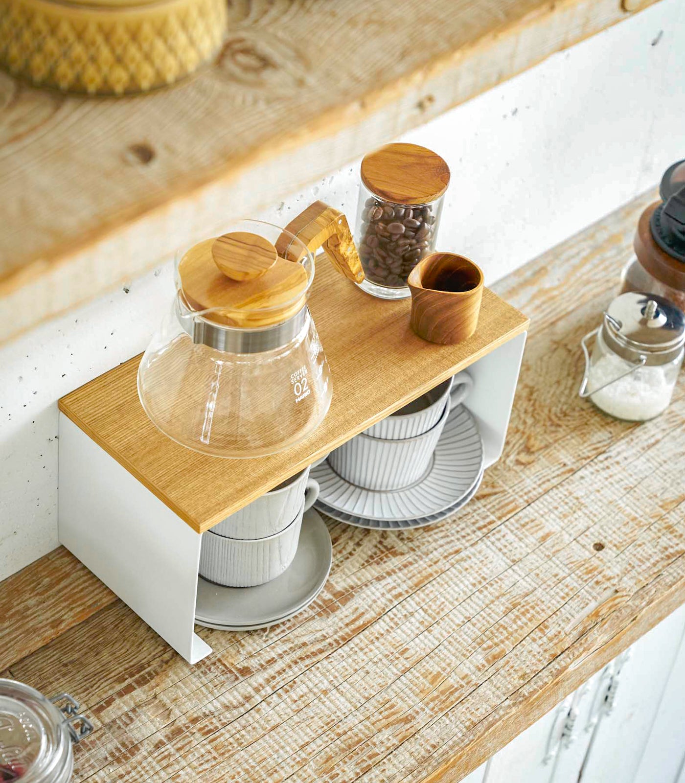 Stackable Countertop Shelf - Two Sizes - Steel + Wood – Sunrise Mart ...