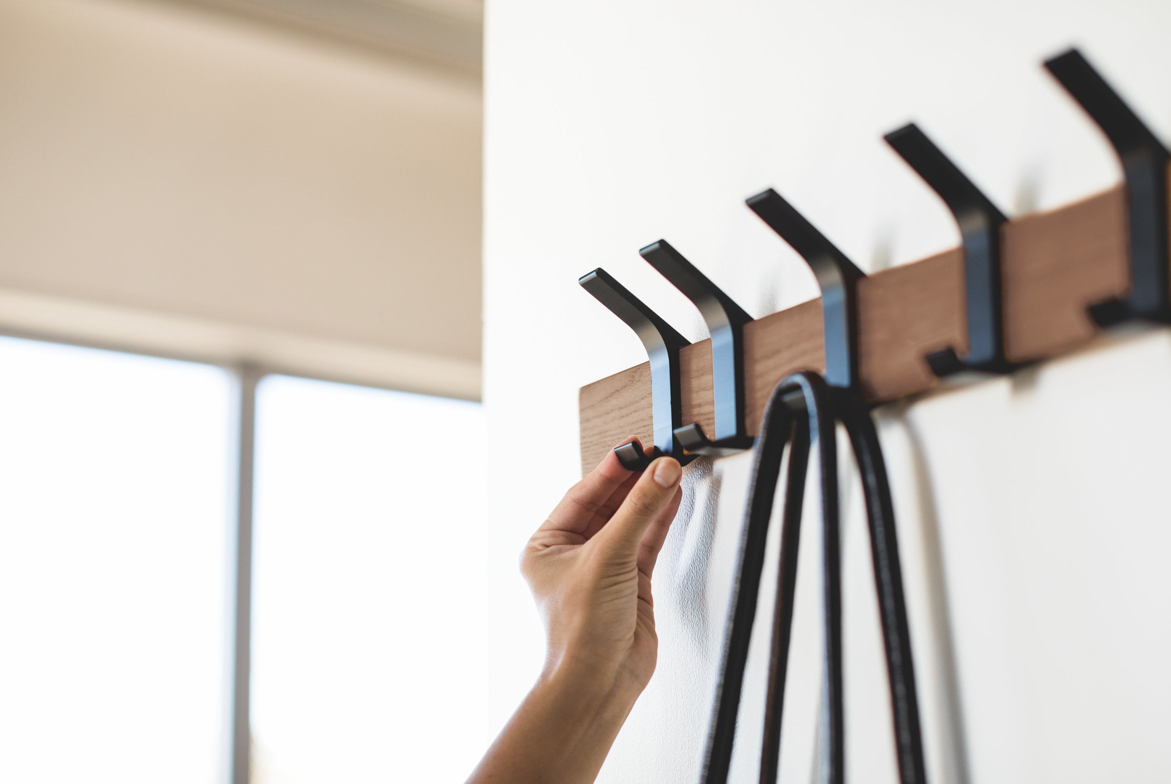 Wall-Mounted Coat Rack - Steel + Wood – Sunrise Mart Brooklyn