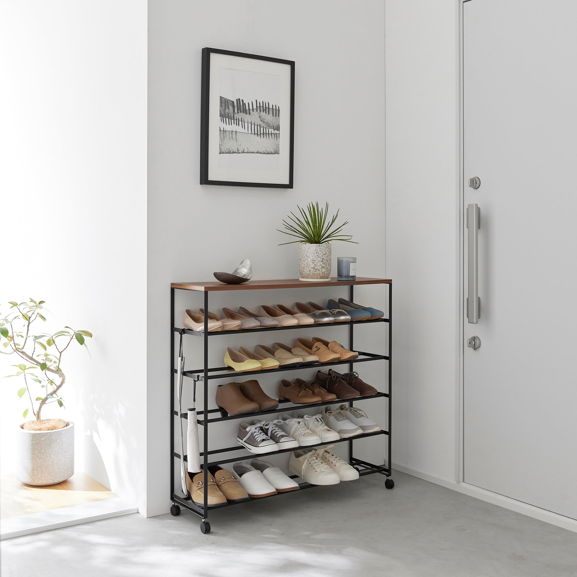 Rolling Five-Tier Shoe Rack (34.25