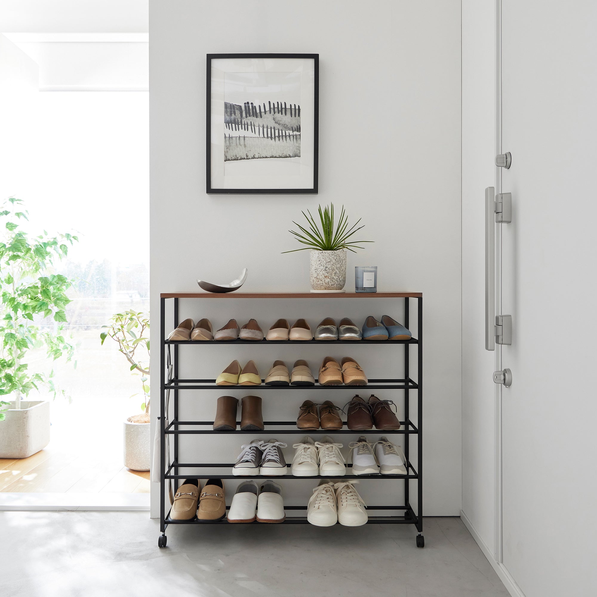 Rolling Five-Tier Shoe Rack (34.25
